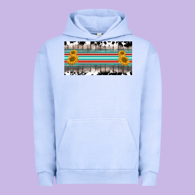 Western Cowhide Serape Sunflower Mama License Plate Urban Hoodie Designed By Barkaloodesign