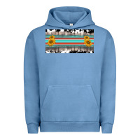 Pigment Pebble Blue western cowhide serape sunflower mama license plate Urban Hoodie - BarkalooDesign