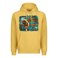 Antique Gold free spirit native american indian headdress Premium Hoodie - Artiststas