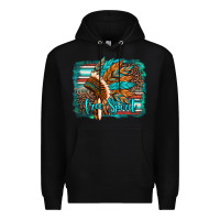 Black free spirit native american indian headdress Premium Hoodie - Artiststas