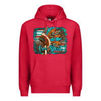 Cardinal free spirit native american indian headdress Premium Hoodie - Artiststas