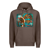 Coffee free spirit native american indian headdress Premium Hoodie - Artiststas
