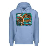Colony Blue free spirit native american indian headdress Premium Hoodie - Artiststas