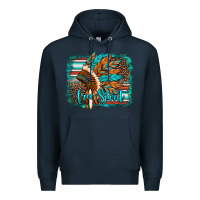 Navy free spirit native american indian headdress Premium Hoodie - Artiststas