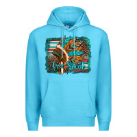 Ocean Blue free spirit native american indian headdress Premium Hoodie - Artiststas