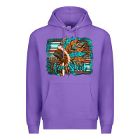 Purple free spirit native american indian headdress Premium Hoodie - Artiststas