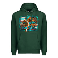 Sports Green free spirit native american indian headdress Premium Hoodie - Artiststas