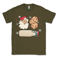 Army Green custom milk and cookies with santa Classic Tee - MaliasSmallBusiness