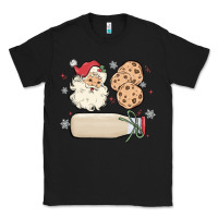 Black custom milk and cookies with santa Classic Tee - MaliasSmallBusiness