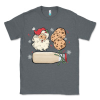 Charcoal Heather custom milk and cookies with santa Classic Tee - MaliasSmallBusiness