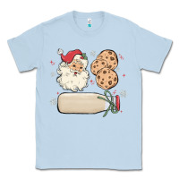 Dusty Blue custom milk and cookies with santa Classic Tee - MaliasSmallBusiness