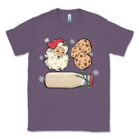 Lavender custom milk and cookies with santa Classic Tee - MaliasSmallBusiness