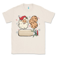 Natural custom milk and cookies with santa Classic Tee - MaliasSmallBusiness
