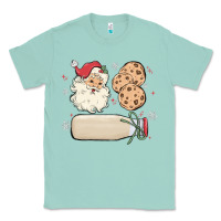 Seafoam custom milk and cookies with santa Classic Tee - MaliasSmallBusiness