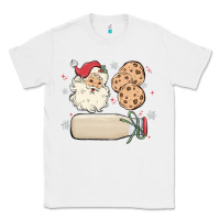 White custom milk and cookies with santa Classic Tee - MaliasSmallBusiness