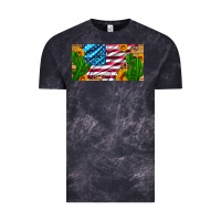 Cloud Black usa flag and cactus and sunflowers with leopard and wood license  plat Vintage Tee - Artiststas