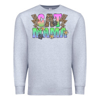 Heather Grey cat mama Premium Sweatshirt - CowhideDigitalArt