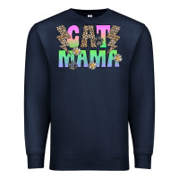 Navy cat mama Premium Sweatshirt - CowhideDigitalArt