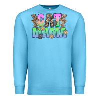Ocean Blue cat mama Premium Sweatshirt - CowhideDigitalArt