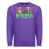 Purple cat mama Premium Sweatshirt - CowhideDigitalArt
