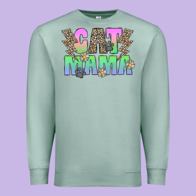 Cat Mama Premium Sweatshirt Designed By Cowhidedigitalart