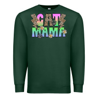 Sports Green cat mama Premium Sweatshirt - CowhideDigitalArt