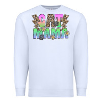 White cat mama Premium Sweatshirt - CowhideDigitalArt