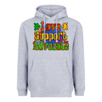 Heather Grey love support advocate Heavyweight Hoodie - Zillion Design Studio