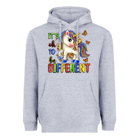 Heather Grey it's ok to be different Heavyweight Hoodie - Zillion Design Studio