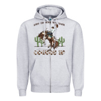 Heather Grey when the going gets tough cowboy up Zipper Hoodie - MaliasSmallBusiness
