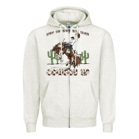 Oatmeal Heather when the going gets tough cowboy up Zipper Hoodie - MaliasSmallBusiness