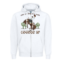 White when the going gets tough cowboy up Zipper Hoodie - MaliasSmallBusiness