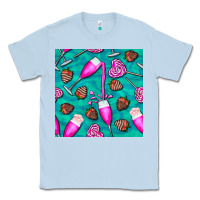 Dusty Blue valentines day champagne and strawberry Classic Tee - BundleAndBundleShop