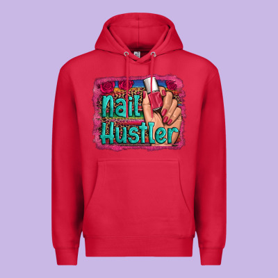 Nail Hustler Serape Leopard Background Premium Hoodie Designed By Artiststas