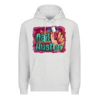 Dove Grey nail hustler serape leopard background Premium Hoodie - Artiststas