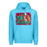 Ocean Blue nail hustler serape leopard background Premium Hoodie - Artiststas