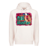Pale Pink nail hustler serape leopard background Premium Hoodie - Artiststas