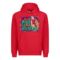 Red nail hustler serape leopard background Premium Hoodie - Artiststas
