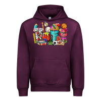 Mauve Wine p.e. teacher coffee cups Urban Hoodie - NancyCooperArtShop