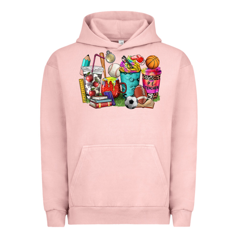 P.e. Teacher Coffee Cups Urban Hoodie by NancyCooperArtShop | Teevron