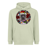 Matcha pitbull and buffalo plaid Heavyweight Hoodie - RanaPortraitStore