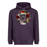 Plum pitbull and buffalo plaid Heavyweight Hoodie - RanaPortraitStore