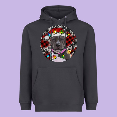 Pitbull And Buffalo Plaid Heavyweight Hoodie Designed By Ranaportraitstore