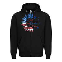 Black land of the free because of the brave Zipper Hoodie - MaliasSmallBusiness