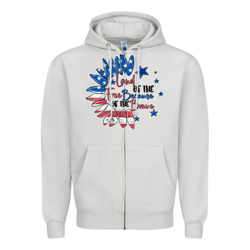 Land Of The Free Because Of The Brave Zipper Hoodie by MaliasSmallBusiness | Teevron