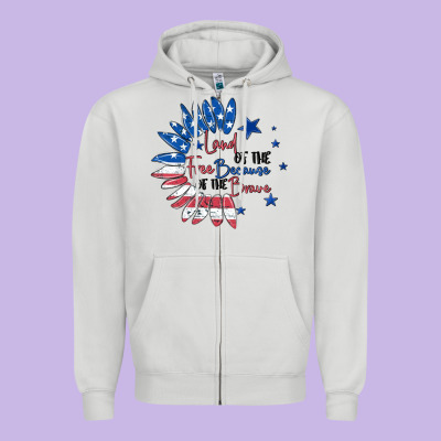Zipper Hoodie land of the free because of the brave