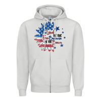 Dove Grey land of the free because of the brave Zipper Hoodie - MaliasSmallBusiness