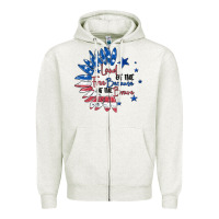 Oatmeal Heather land of the free because of the brave Zipper Hoodie - MaliasSmallBusiness