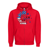Red land of the free because of the brave Zipper Hoodie - MaliasSmallBusiness
