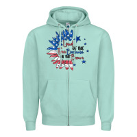 Seafoam land of the free because of the brave Zipper Hoodie - MaliasSmallBusiness